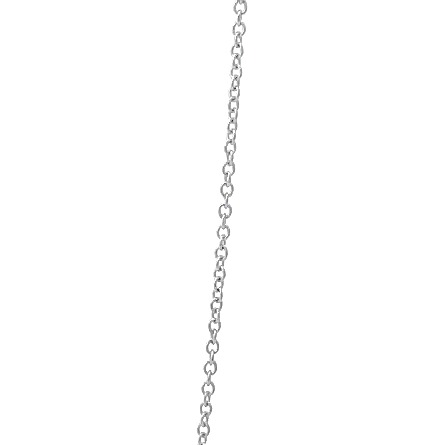 14K White Gold 18inch East-West Bezel Necklace w/Emerald=.69ct and 2Diams=.13ctw SI H-I #87452