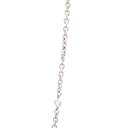 14K White Gold Adjustable 16-18inch Station Bezel Tennis Style Necklace w/Rubies=3.26ctw and Diams=.64ctw SI H-I #N-9257-P (N4481)