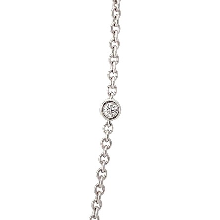14K White Gold Adjustable 16-18inch Pear Halo Necklace w/1 Sapphire=.89ct and Diams=.50ctw SI H-I #N-8469-E (M0809)