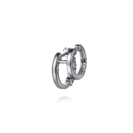 14K White Gold 2Row Huggie Earrings w/Sapphires=1.01ctw and Diams=.15ctw SI2 H-I #EG15244W45SA (S1996083)