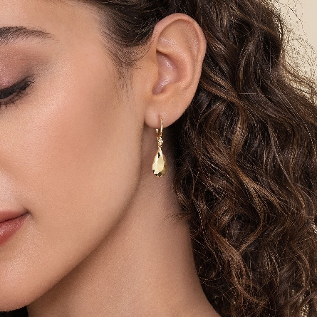 14K Yellow Gold Gabriel Textured Teardrop Dangle Earrings #EG15495Y4JJJ (S2211902)