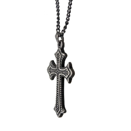 Stainless Steel 24inch Antique Cross Pendant Necklace #SSPAT055NK1