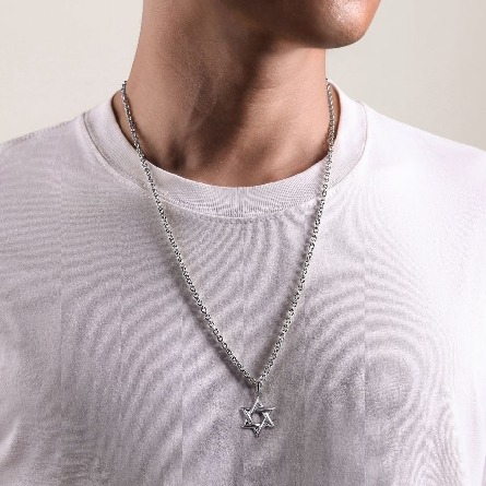Sterling Silver 29mm Star of David Pendant (Chain Not Included) #PTM6537SVJJJ (S2118988)