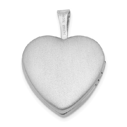 Sterling Silver Gold-Tone Polished and Satin 21x16mm Heart Locket #QLS885