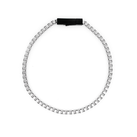 Stainless Steel 3mm Square Box Link Chain 8.5inch Bracelet #SMB798-8.5