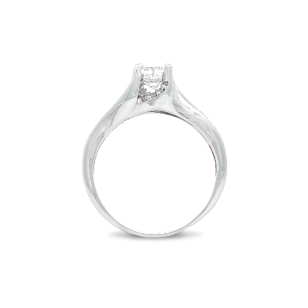 14K White Gold Estate 4Prong Twisted Shank Engagement Ring Size8.25 w/1PrincessDiam=.70apx and Diams=.30apx SI H-I 2.5dwt 