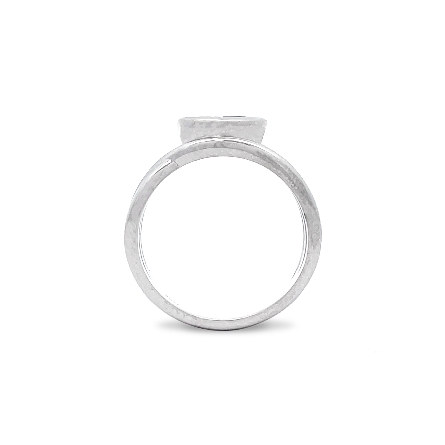 14K White Gold Estate 3Row Crossover Bezel Fashion Ring w/1 Pear Diamond=.92ct SI2 I Size6.75 