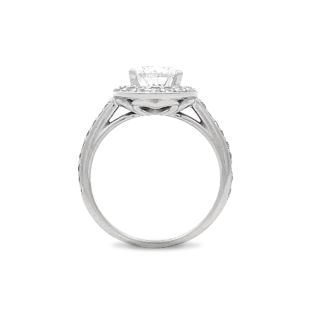 14K White Gold Estate Halo Engagement Ring w/Pear Shaped Diam=1.56apx I1 P-Q and 38Diams=.36apx SI J Size5 2.5dwt 