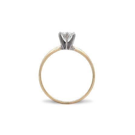 14K Yellow and White Gold Estate 6Prong Solitaire Engagement Ring Size7.75 w/Diams=.58apx SI2 I 1.1dwt 