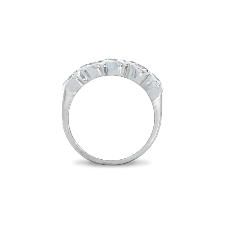 14K White Gold Estate Bezel Set Ring w/5Heart Diams=2.00apx SI H-I Size5.5 2.9dwt 