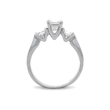 Platinum Estate Verragio 4Prong Engagement Ring w/1Princess Diam=.90apx VS2 I and 2Princess Diams=.50apx VS H-I Size6.75 4.40dwt 