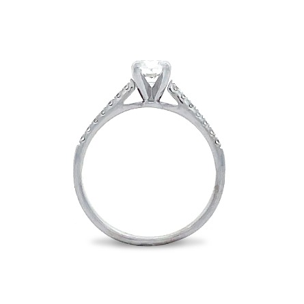 14K White Gold Estate 4Prong Classic Engagement Ring w/1 Diamond=.51ct VVS2 H GIA#7152256771 and Diams=.14apx SI H-I Size5.75 1.2dwt