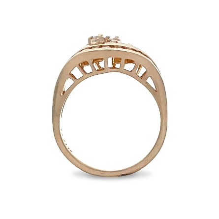 14K Yellow Gold Estate Cluster and Channel Ring w/Diams=.50apx SI I-J Size 6.5   2.7dwt