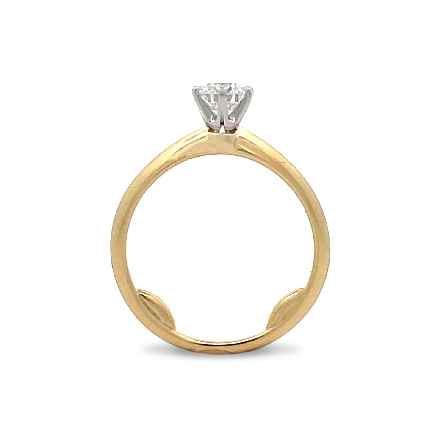 18K Yellow Gold and Platinum Estate Tiffany and Company 6Prong Solitaire Engagement Ring Size6 w/1Diam=.62ct VS2 F 2.0dwt Serial#X05110824 No paperwork 