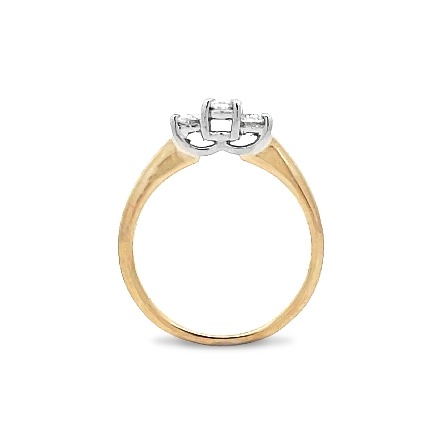 14K Yellow Gold and Platinum Estate 3 Stone Ring w/3 Oval Diams=.46apx SI2-I1 I Size 5.5  2.1dwt 