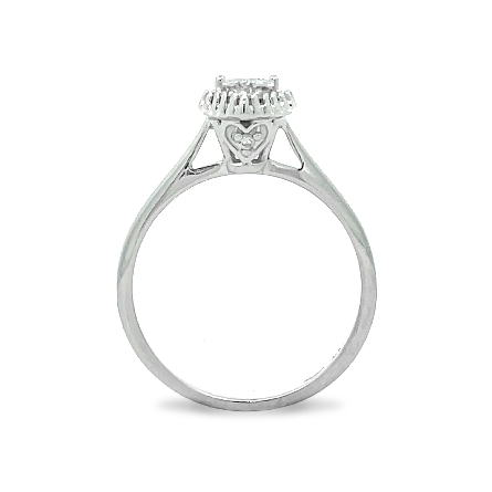 14K White Gold Estate Halo Heart Prong Set Ring w/1Heart Diams=.25apx and Diams=.05apx I1 I Size7.25 1.7dwt 