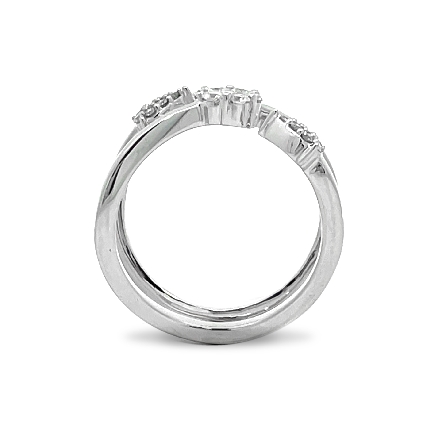 10K White Gold Estate Bypass Arrow Cluster Ring w/Diams=.45apx SI2-I1 I-J Size7 2.8dwt 