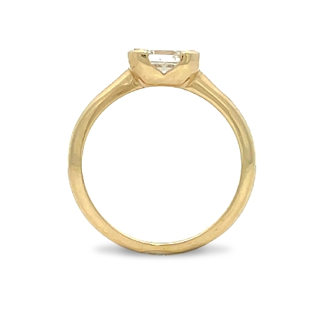 14K Yellow Gold Estate Estate to West Half Bezel Ring w/1 Radiant Diam=1.00ct SI1 I Size6.5