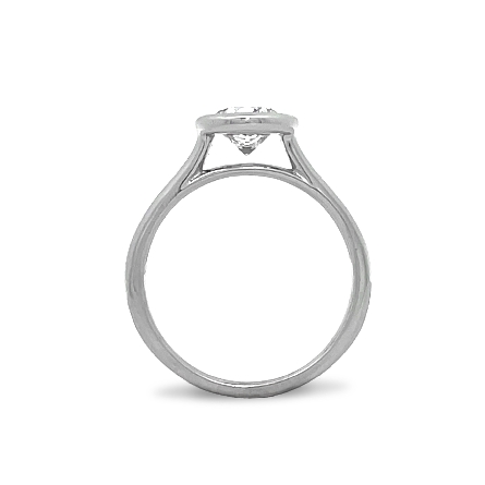 14K White Gold Estate Bezel Engagement w/1 Diamond=1.04ct VS G Size6.75 #122939