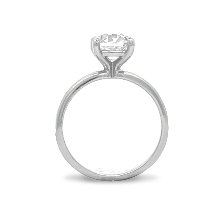 14K White Gold Estate Solitaire 4Prong Engagement Ring w/1 Old Mine Cushion Diamond=1.89ct VS2 J Size6.75