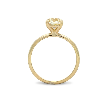 14K Yellow Gold Estate Solitaire 4Prong Engagement Ring w/1 Old Mine Cushion Diamond=1.33ct VS K-L Size6.75
