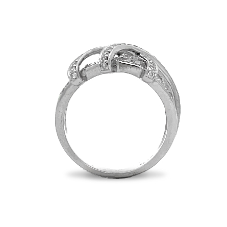 18K White Gold Estate 2Row Crossover Band w/62Diams=.62apx SI1-I1 I-J Size6.75 3.5dwt 