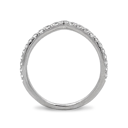 14K White Gold Estate Gabriel & Co Prong Set Chevron V Curved Band w/Diams=.53ctw SI H-I Size8.25 1.4dwt S1364343