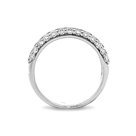 18K White Gold Estate 3Row Pave Band w/40Diams=1.05apx VS1-SI2 J-K Size5.5 2.0dwt 