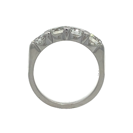 14K White Gold Estate Shared Prong Band w/4Diams=2.41apx SI2-I1 I-J Size8 4.8dwt 
