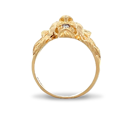 10K Yellow Gold Estate Lion Head Ring Size9.75 w/3Diams=.06apx VS-SI1 H 6.8dwt