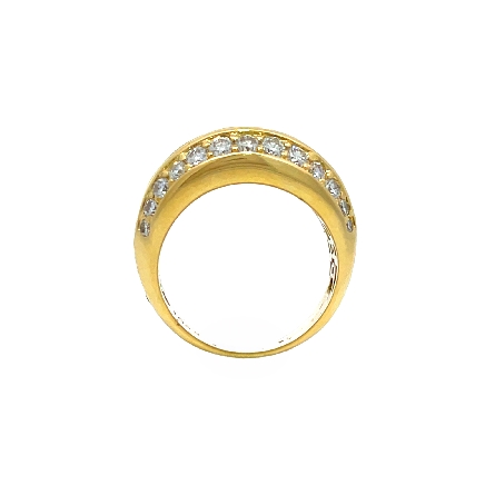 18K Yellow Gold 3 Row Prong Set Band w/7Marquise Diams=1.30apx and 26Round Diams=.70apx VS-SI1 H-I-J Size5.5 6.5dwt 