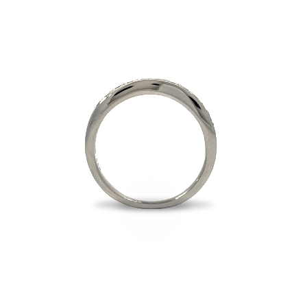 14K White Gold Estate Milgrain Curved Band w/11Diams=.25ctw SI H Size6.5 1.6dwt 