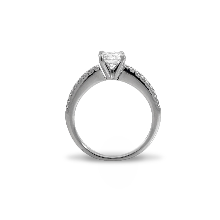 14K White Gold Estate Gabriel & Co Setting 4Prong Engagement Ring w/1Diam=.50ct SI I and Diams=.15ctw SI2 G-H Size4.75 1.3dwt Gabriel Serial #S1277868   