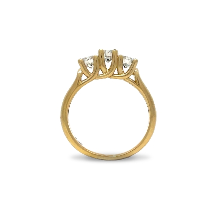 14K Yellow Gold Estate 3Stone 4Prong Set Ring Size6.5 w/Diams=1.00apx SI H-I 3.0dwt