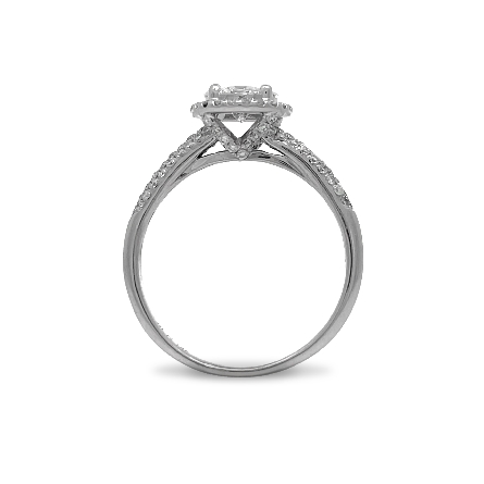 14K White Gold Estate Halo Cluster Engagement Ring w/99Diams=1.01ctw VS-SI H-I Size9 2.1dwt