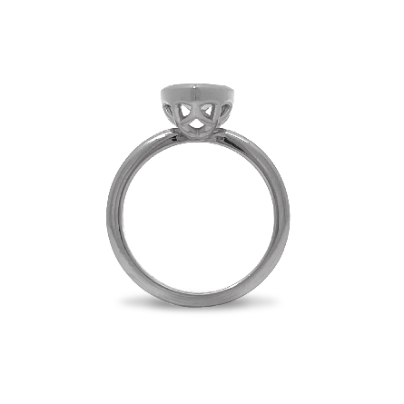 14K White Gold Estate Bezel Set Engagement Ring Size6.75 w/1 Pear Shaped Diamond=1.67ct I1 G #72519