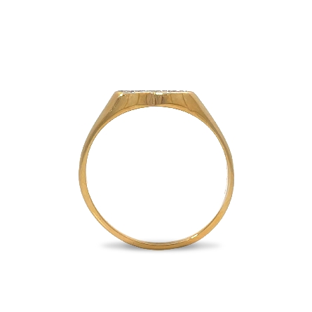 14K Yellow Gold Estate Heart Stackable Ring W/12Diams=.10apx I1 I-J Size6.25 1.0dwt 