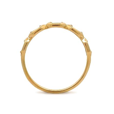 14K Yellow Gold Estate Hexagon Style Stackable Ring w/5Baguettes=0.20apx I1 I Size6 0.8dwt