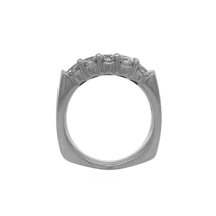 14K White Gold Estate Double Row Shared Prong Band w/10Diams=1.90apx VS-SI I Size8 7.2dwt