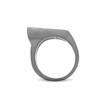 18K White Gold Estate Satin Finish Tension Set Ring w/1Diam=1.40ct SI1 I and 1Diam=.75apx I1 J Size5.75 7.7dwt