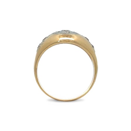 14K Yellow and White Gold Estate Cluster Signet Ring w/11Single Cut and Old Eurpoean Diams=.67apx SI1-I1 G-H-I-J Size9 3.8dwt 