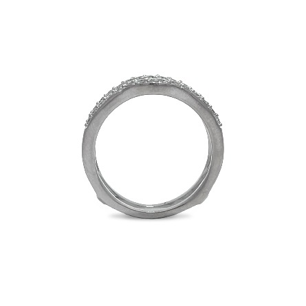 14K White Gold Estate Curved Insert Band w/30Diams=.54apx SI2-I1 G-H Size7.25 2.3dwt 