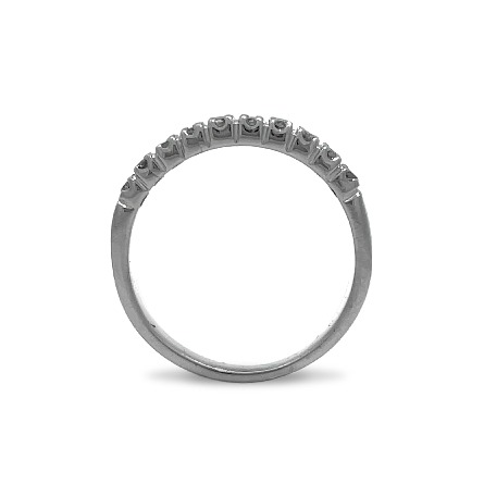 14K White Gold Estate 2Row Prong Set Band w/20Diams=0.25apx SI J Size6 2.3dwt