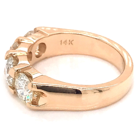 14K Yellow Gold Estate Shared Prong Band w/4Diams=2.30ctw SI J-K Size6.5 #ARPSOP