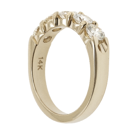 14K Yellow Gold Estate Shared Prong Band w/5Diams=1.20ctw SI2 K-L Size6.5 #ARPSOP
