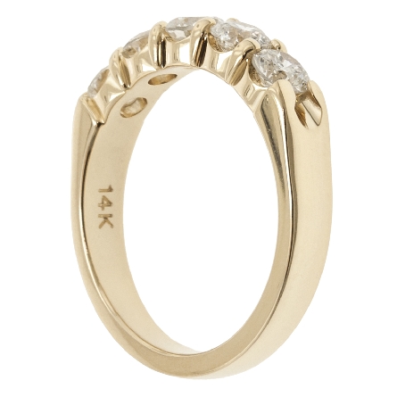 14K Yellow Gold Estate Shared Prong Band w/5Diams=1.13ctw SI2-I1 I-J Size6 #ARPSOP