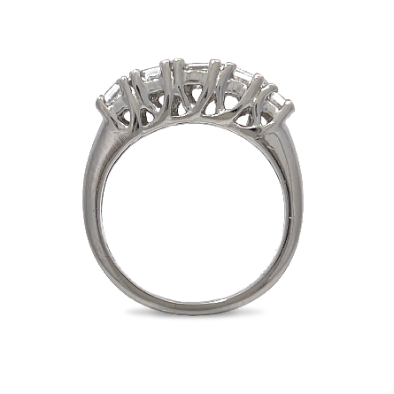 Platinum Estate Prong Set Alternating 9Stone Band w/Princess Cut Diams=.76apx and Baguette Diams=.12apx VS-SI I Size5 3.7dwt