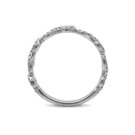 14K White Gold Estate Gabriel&Co Swirl Fashion Band w/Diams=.37ctw SI2 G-H Size8 1.8dwt (S1528486)