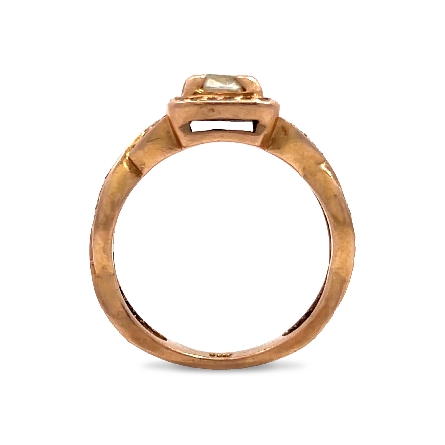 14K Rose Gold Estate Halo Cushion Engagement Ring w/Cushion Diams=.93ctw VS2 H GIA#6117465677 and Diams=.36apx SI I Size6.75 2.9dwt