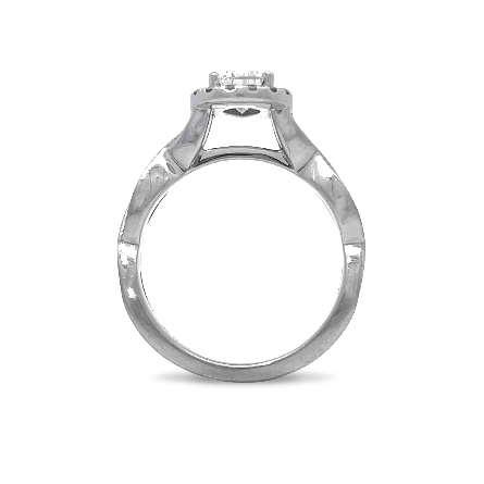 18K White Gold Estate Halo Pear Shaped Engagement Ring w/1Pear Shaped Diams=.70ctw VS2 E GIA#249202273 and Diams=.28apx VS H Size5 3.8dwt